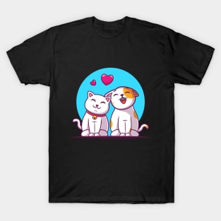 Couple of cat cartoon T-Shirt